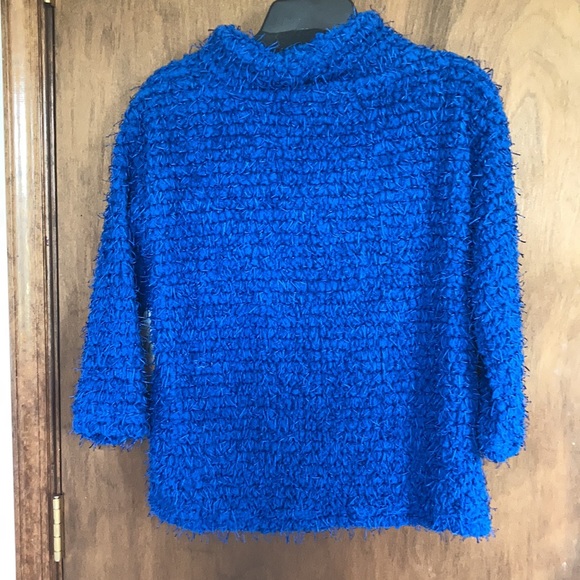 Multiples royal blue sweater top w texture & stretch size S - Picture 8 of 15